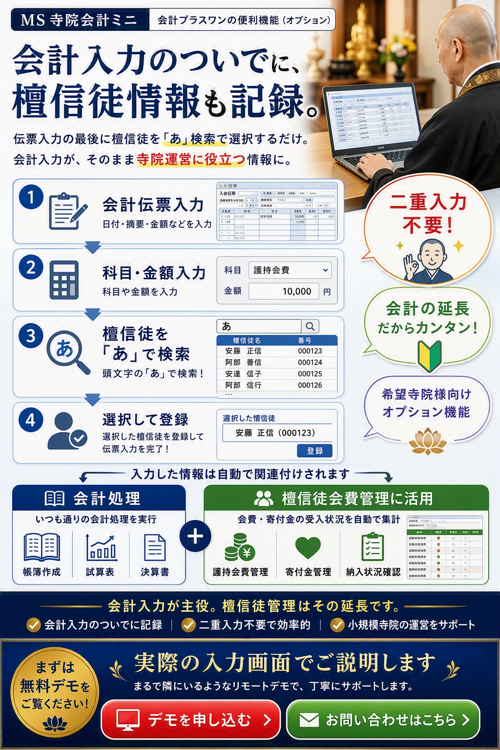 檀信徒会費管理デモ